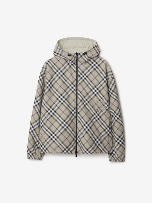 Burberry Reversible Check Jacket In Lichen