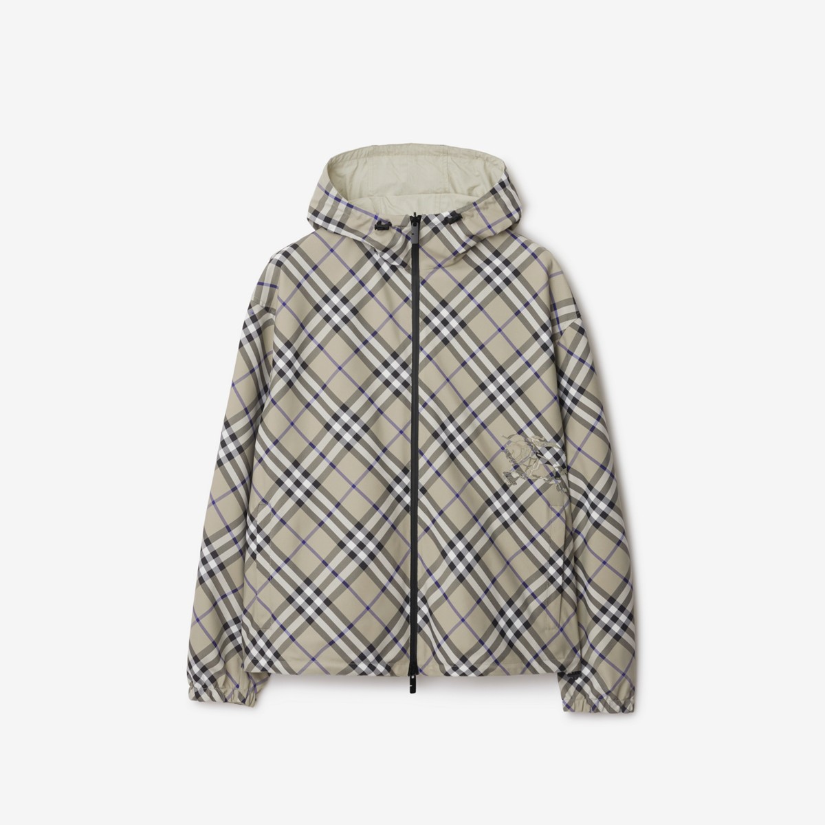 Shop Burberry Reversible Check Jacket In Lichen