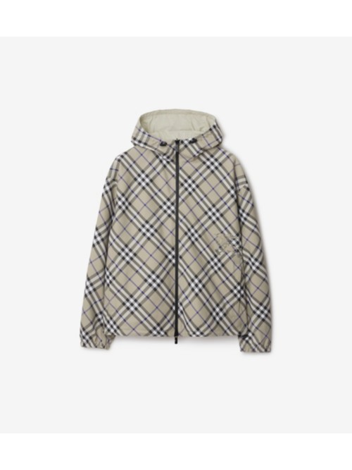 Shop Burberry Reversible Check Jacket In Lichen
