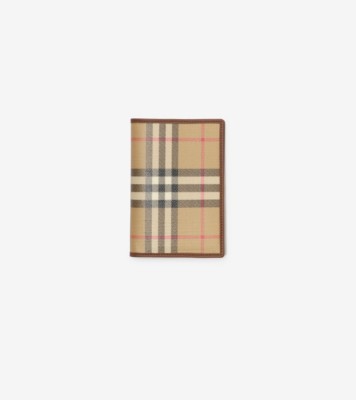 Check Folding Card Case in Archive beige - Men, Cotton | Burberry