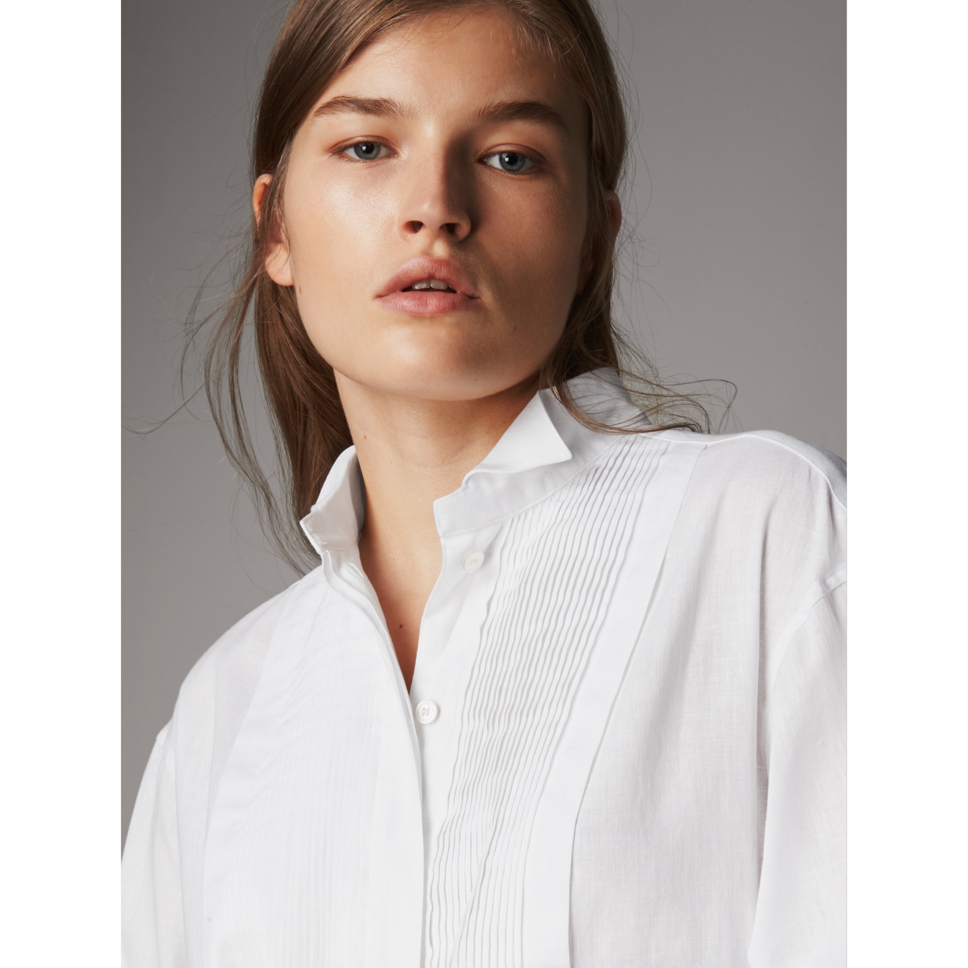 pintuck linen shirt