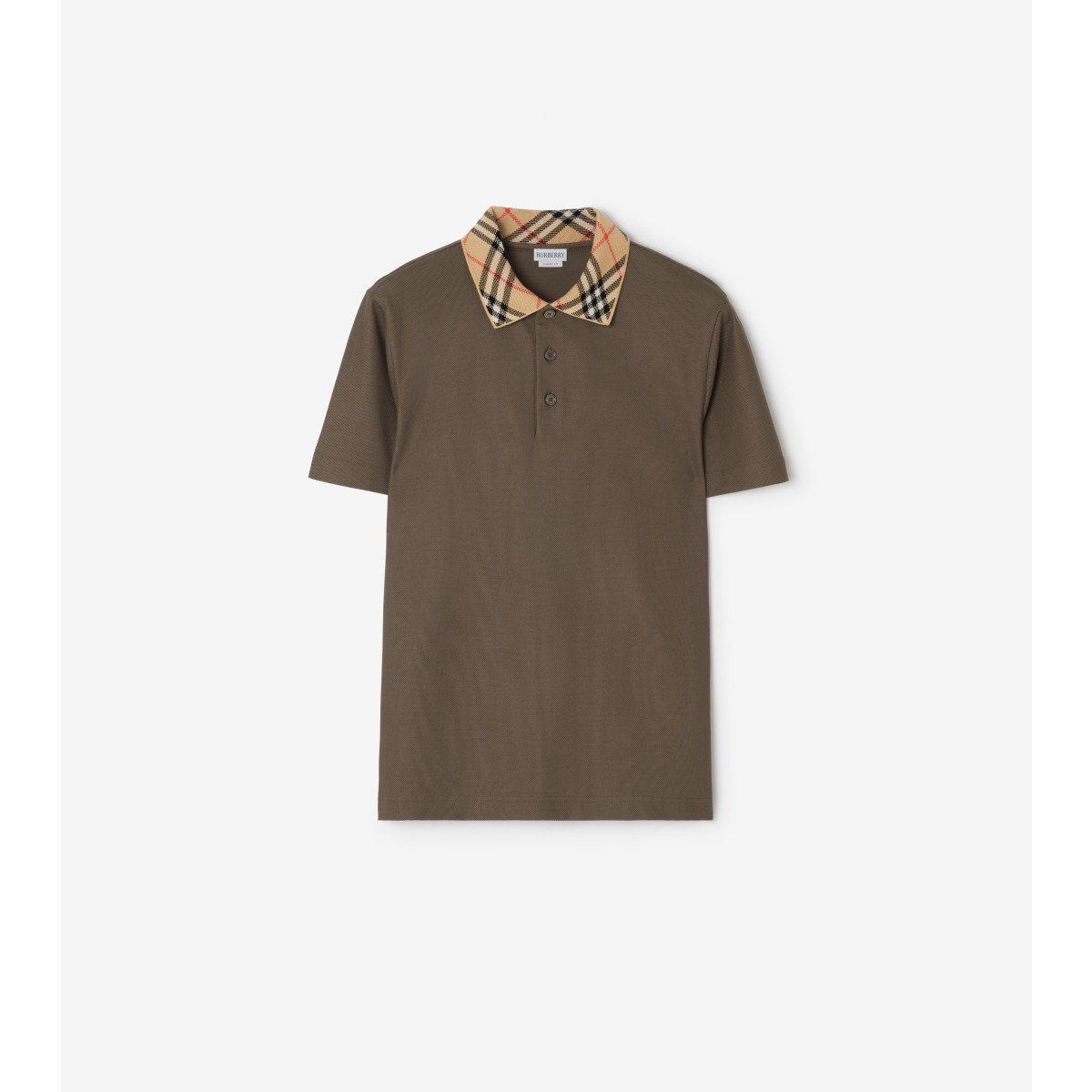  Check Collar Cotton Polo Shirt