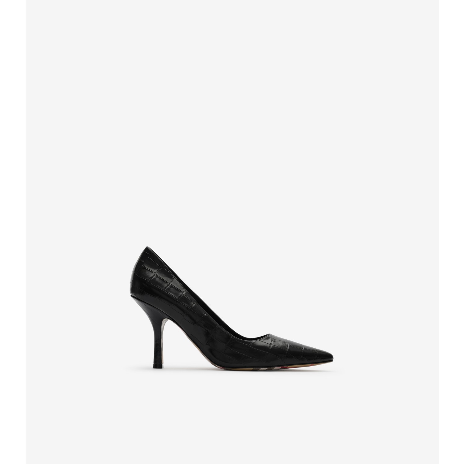 Crocodile-effect Leather Dame High Pumps