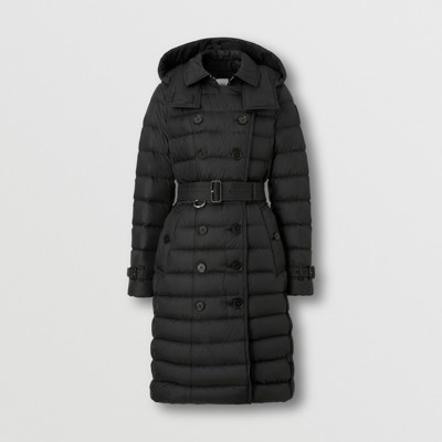 Burberry Down-filled Detachable-hood Puffer Coat In Black