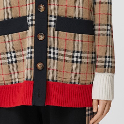 burberry plaid cardigan