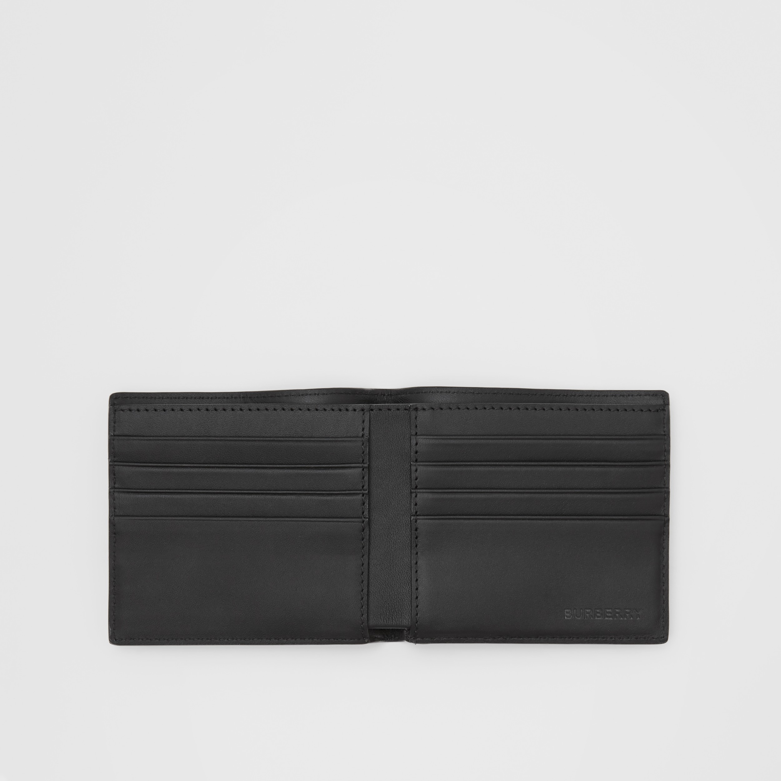 London Check and Leather International Bifold Wallet in - Men | Burberry® Official