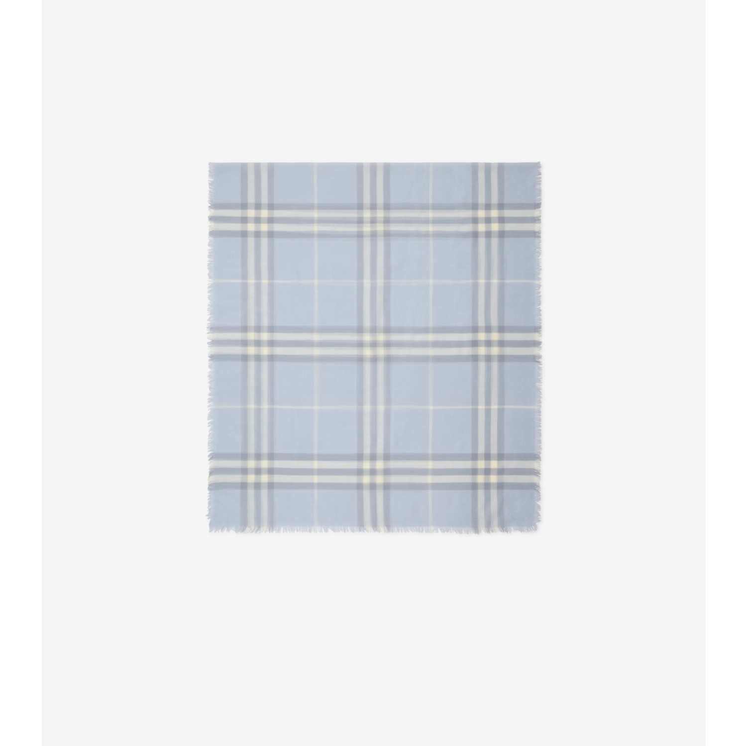 Wide Check Wool Scarf
