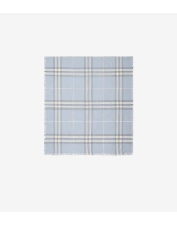 Wide Check Wool Scarf