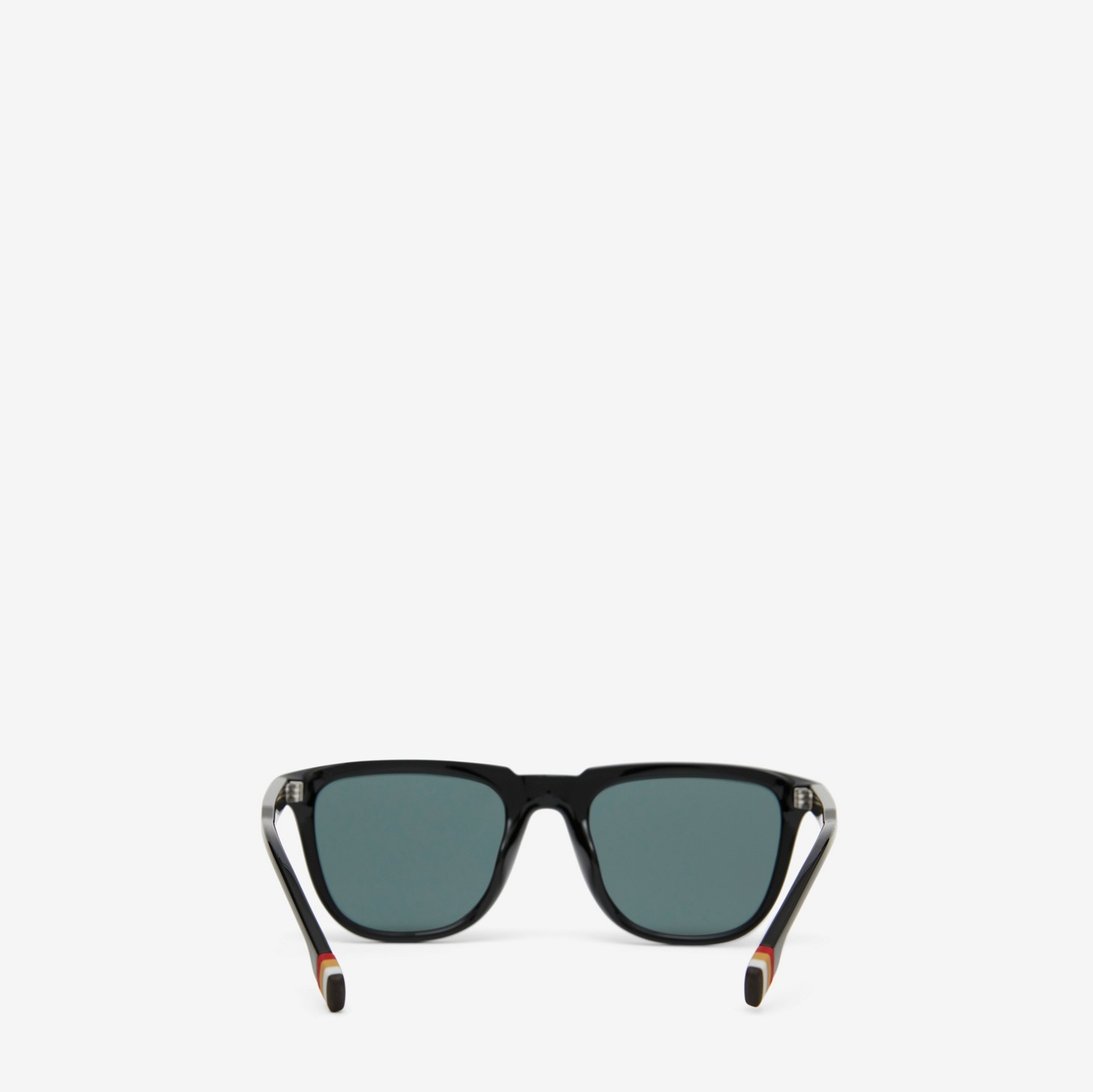 条纹装饰方框太阳眼镜 (黑色) - 男士 | Burberry® 博柏利官网