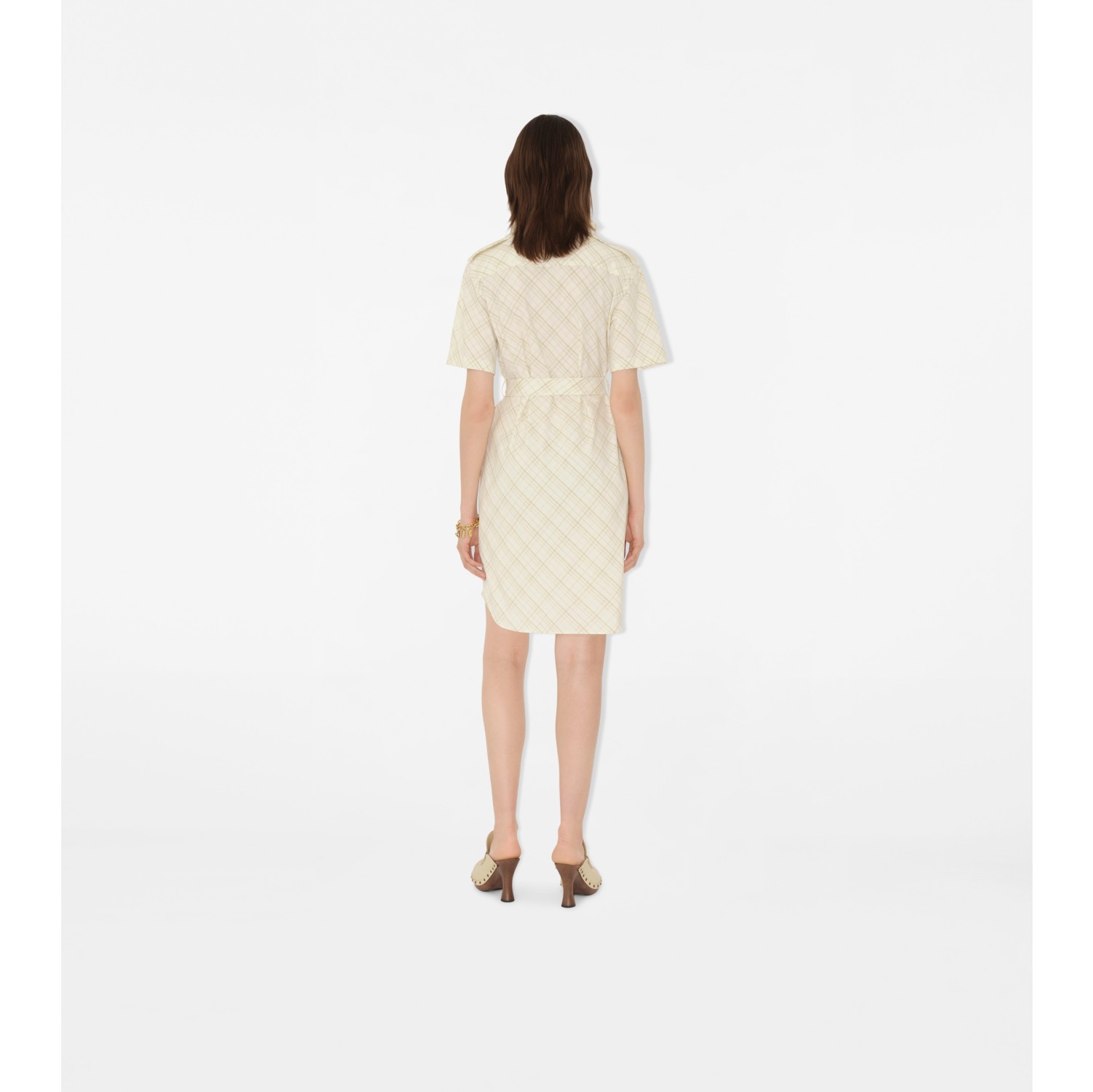Check Cotton Shirt Dress