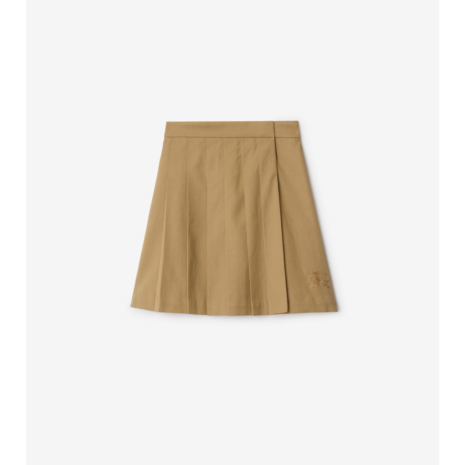 Pleated Cotton Blend Skirt