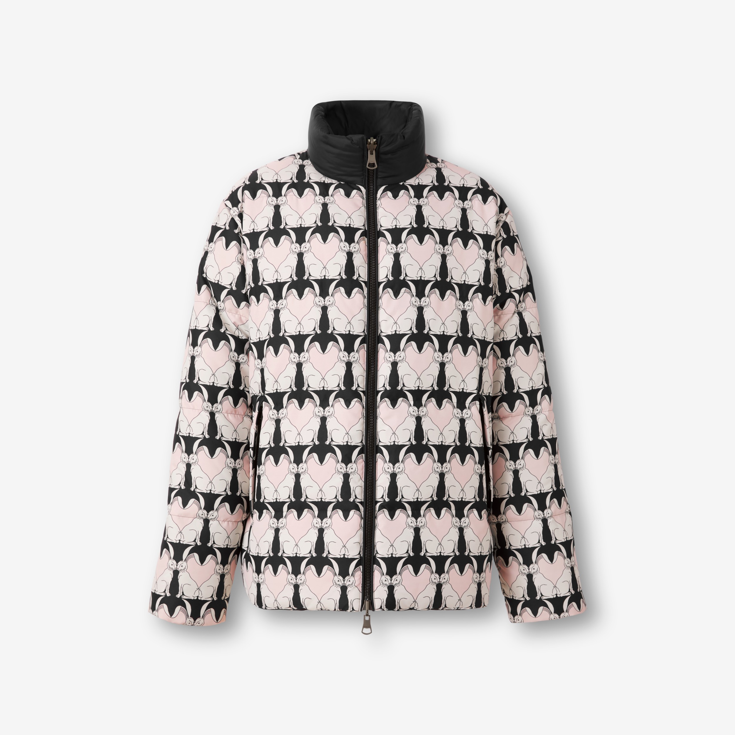 Rabbit Nylon Jacquard Reversible Puffer Jacket in Black - Men | Burberry® Official - 1