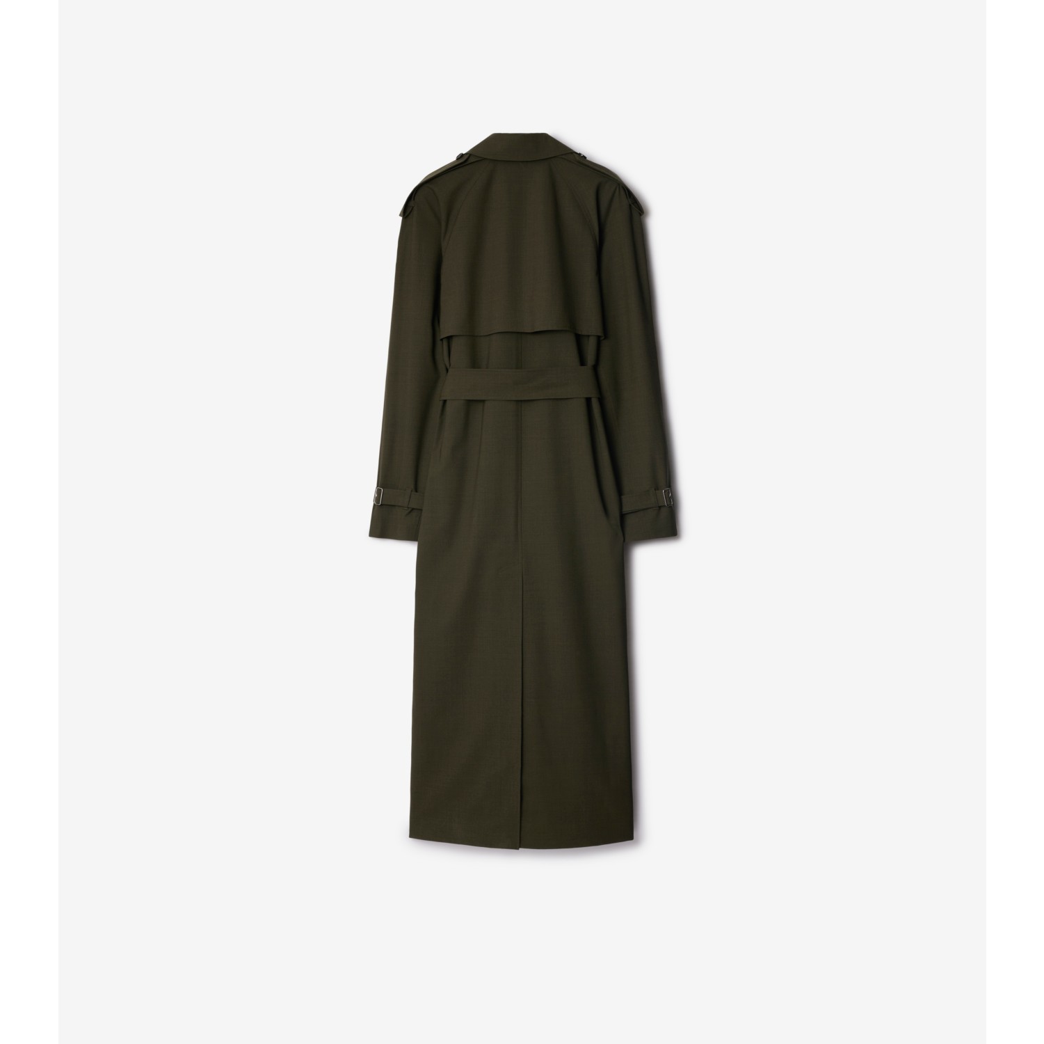 Long Stretch Wool Trench Coat in Brown melange - Men | Burberry® Official