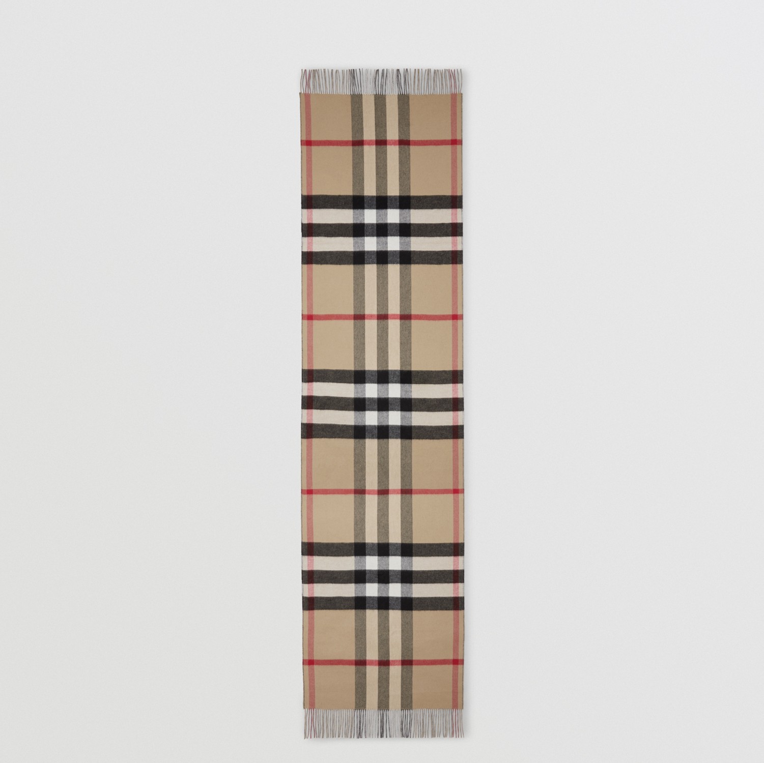 Sciarpa oversize in cashmere con motivo tartan e monogramma (Nero Fumo) | Sito ufficiale Burberry®