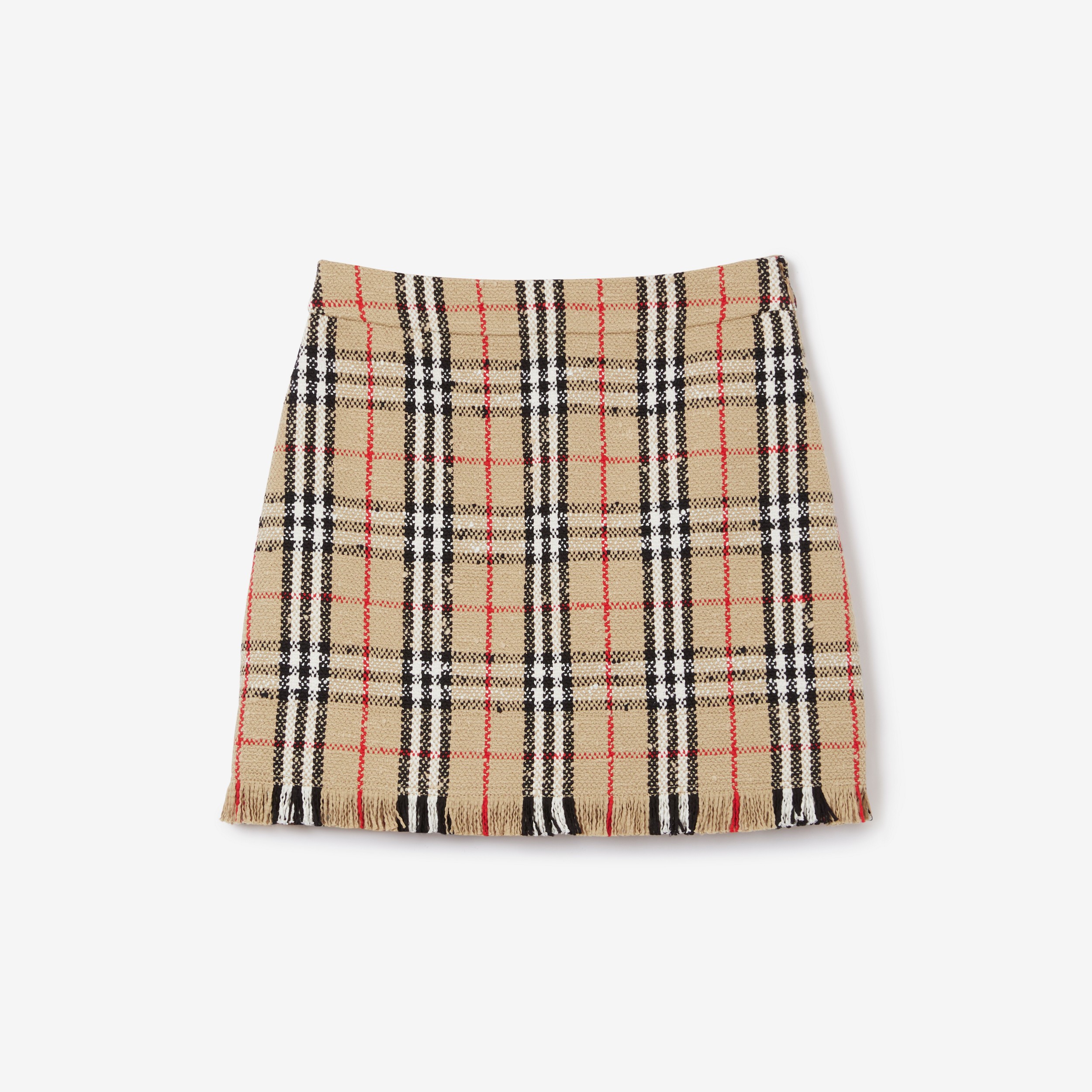 Minifalda en bouclé a cuadros Vintage Check (Beige) - Mujer | Burberry® oficial - 1