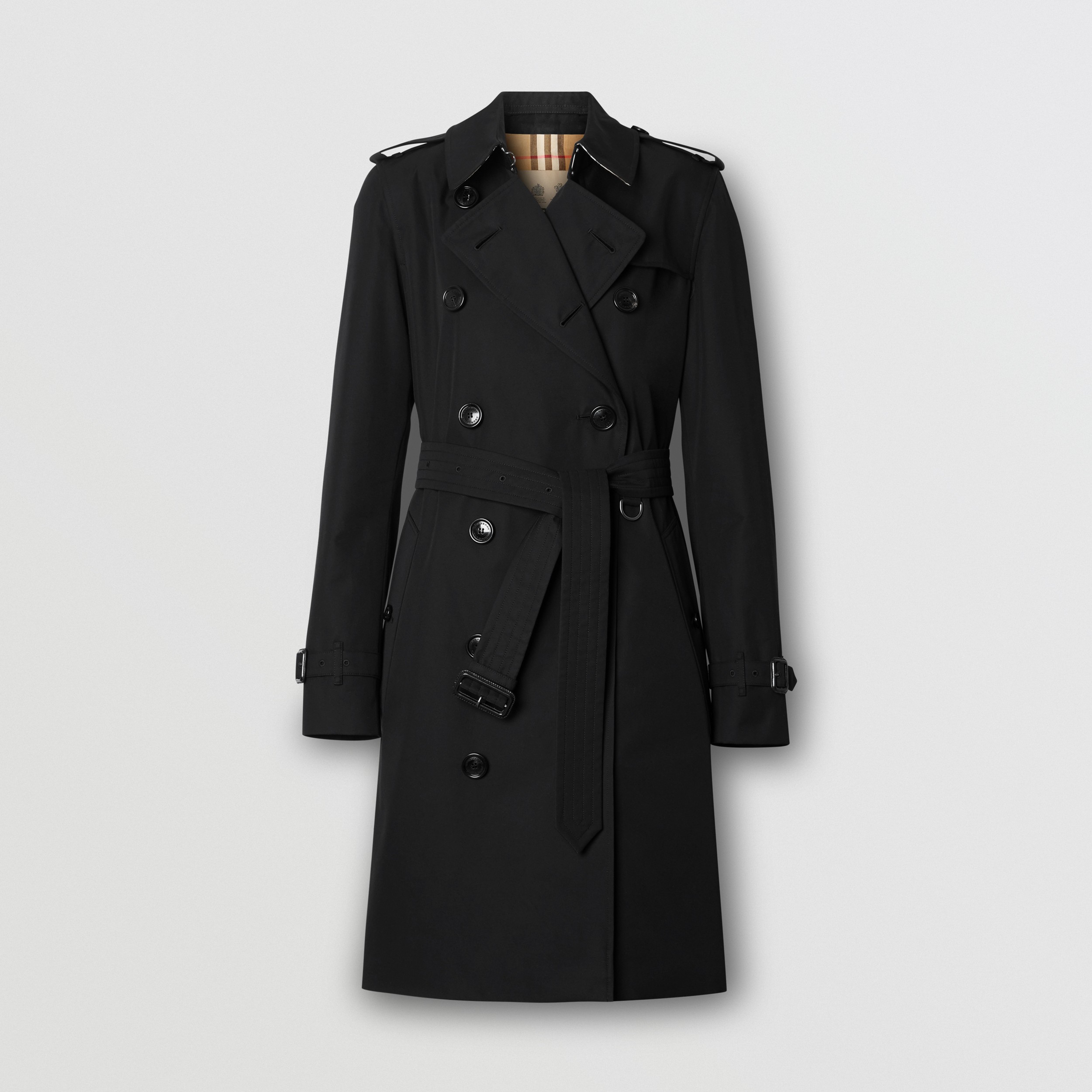 The Mid-length Kensington Heritage Trench Coat in Black | Burberry® Official - 4