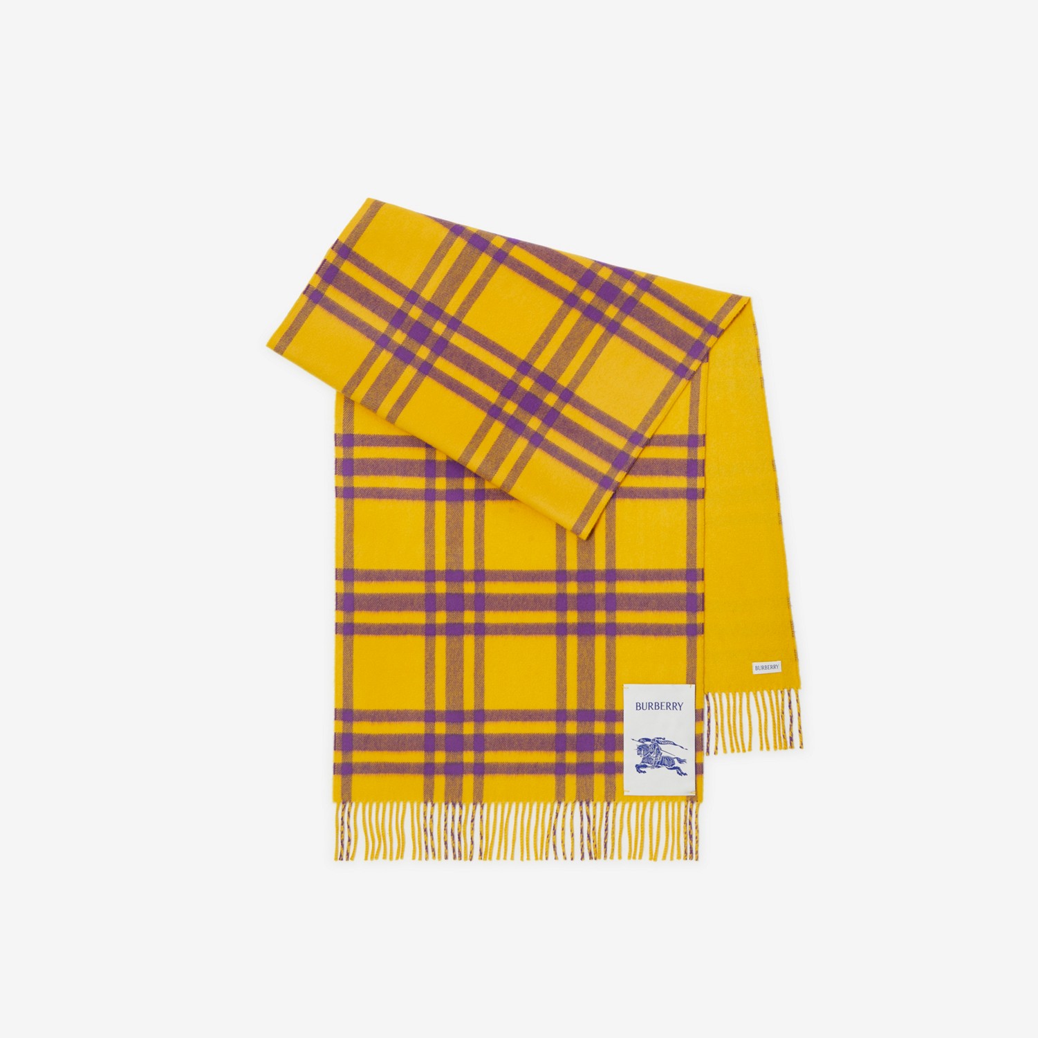 格纹羊绒围巾 (秋梨黄) | Burberry® 博柏利官网