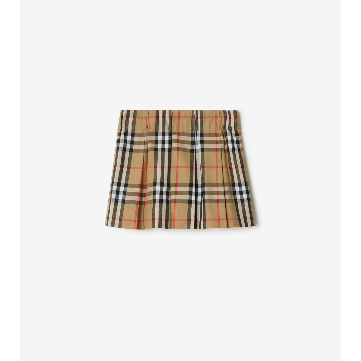  Check Pleated Cotton Skirt