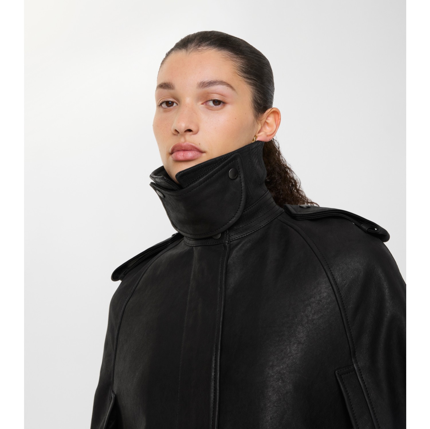 Leather Cape in Black - Women | Burberry® Official