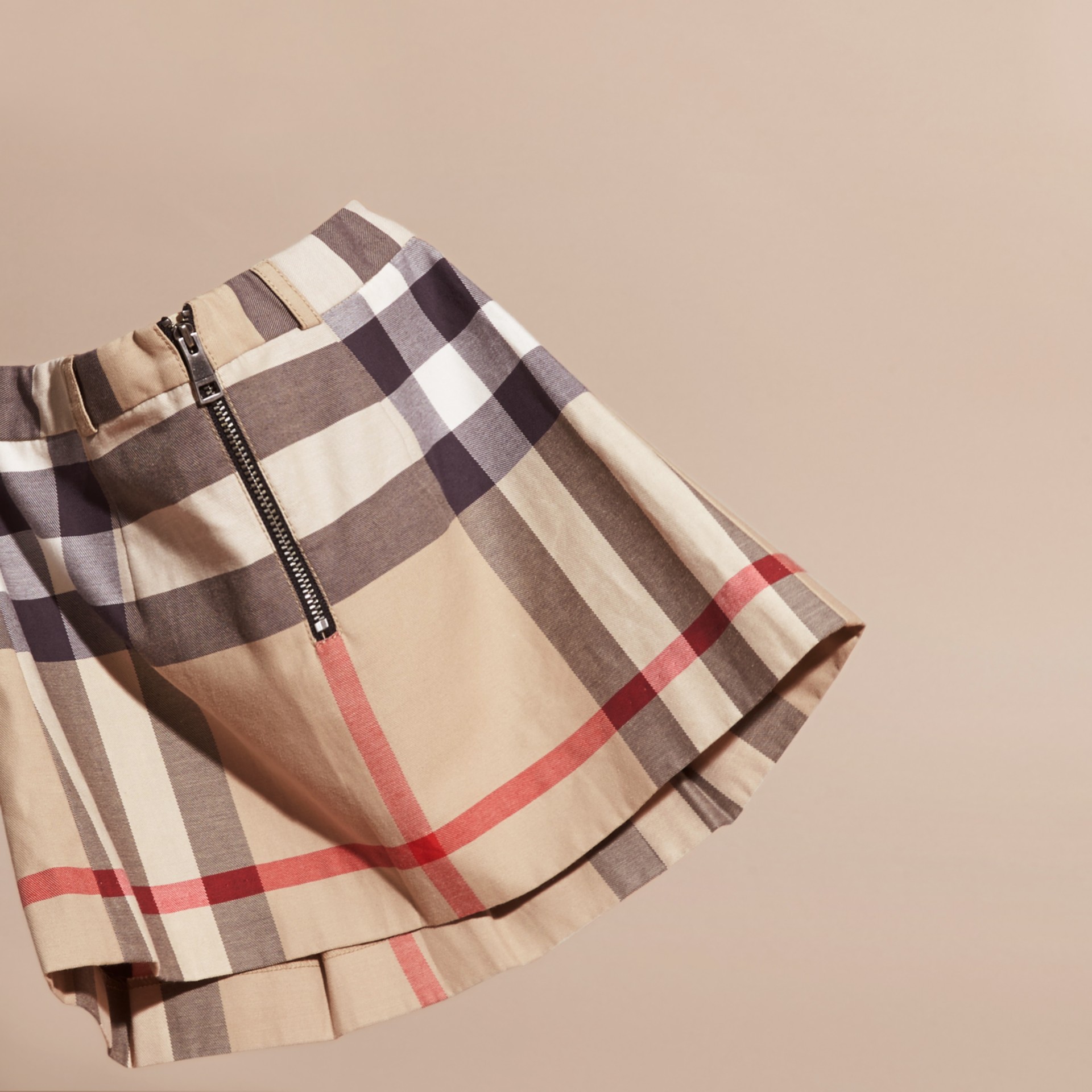 Pleated Check Cotton Skirt in New Classic - Girl | Burberry United States