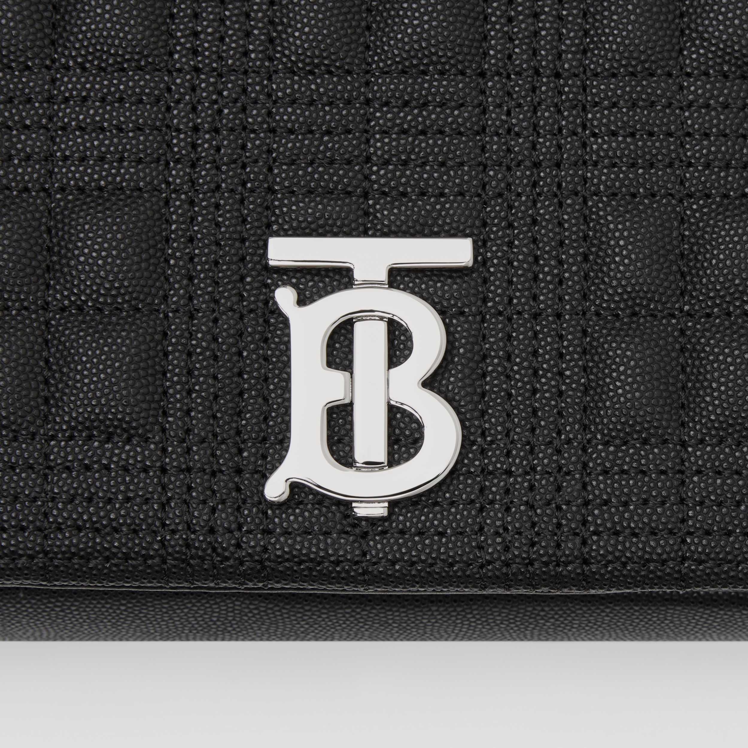 burberry black medium quilted grainy leather lola bag