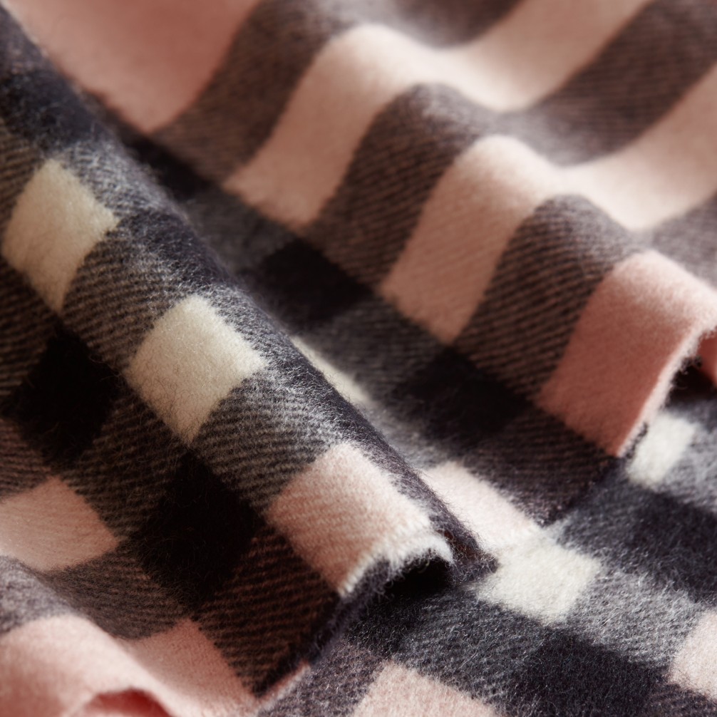 特大格纹羊绒围脖 (灰玫瑰色) | burberry 博柏利