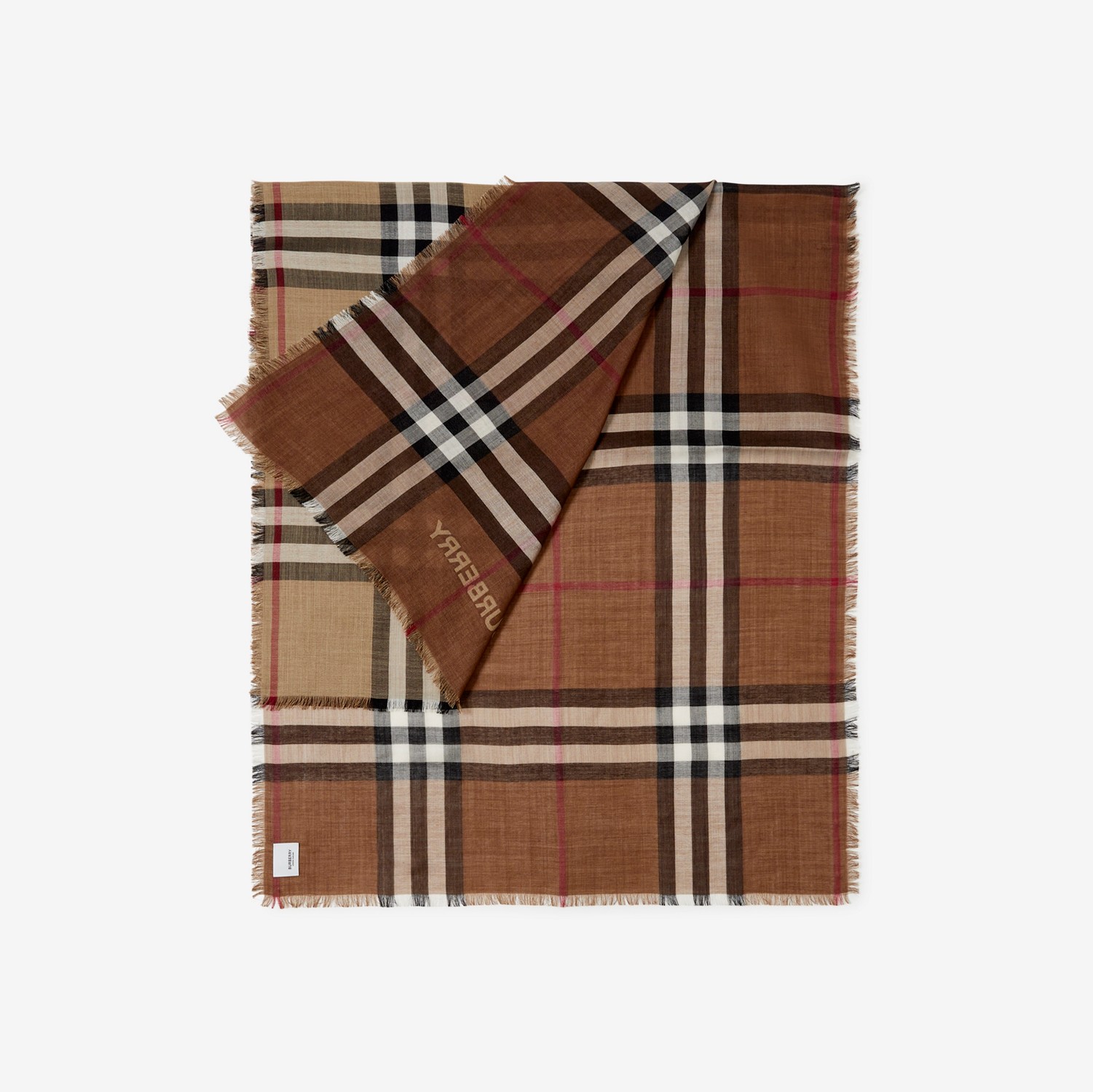 Reversible Check Wool Silk Scarf