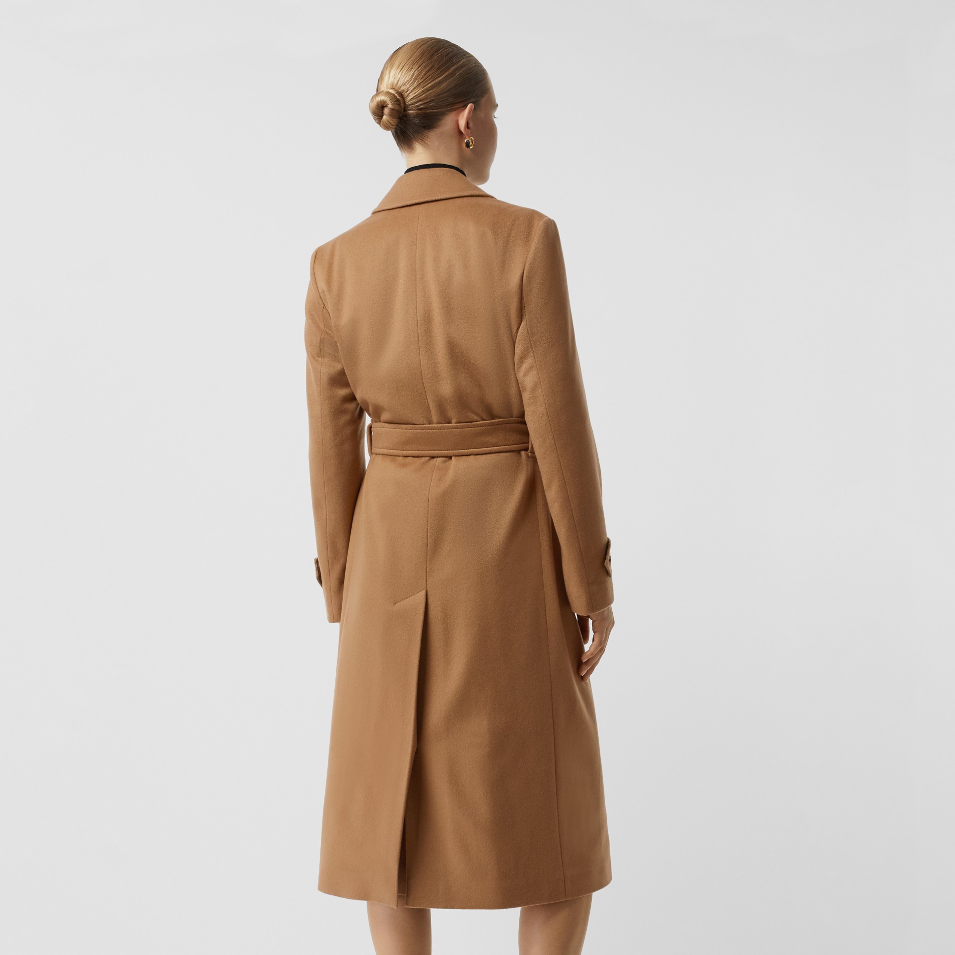 Peak Lapel Cashmere Wrap Coat in Dark Sand - Women | Burberry United States