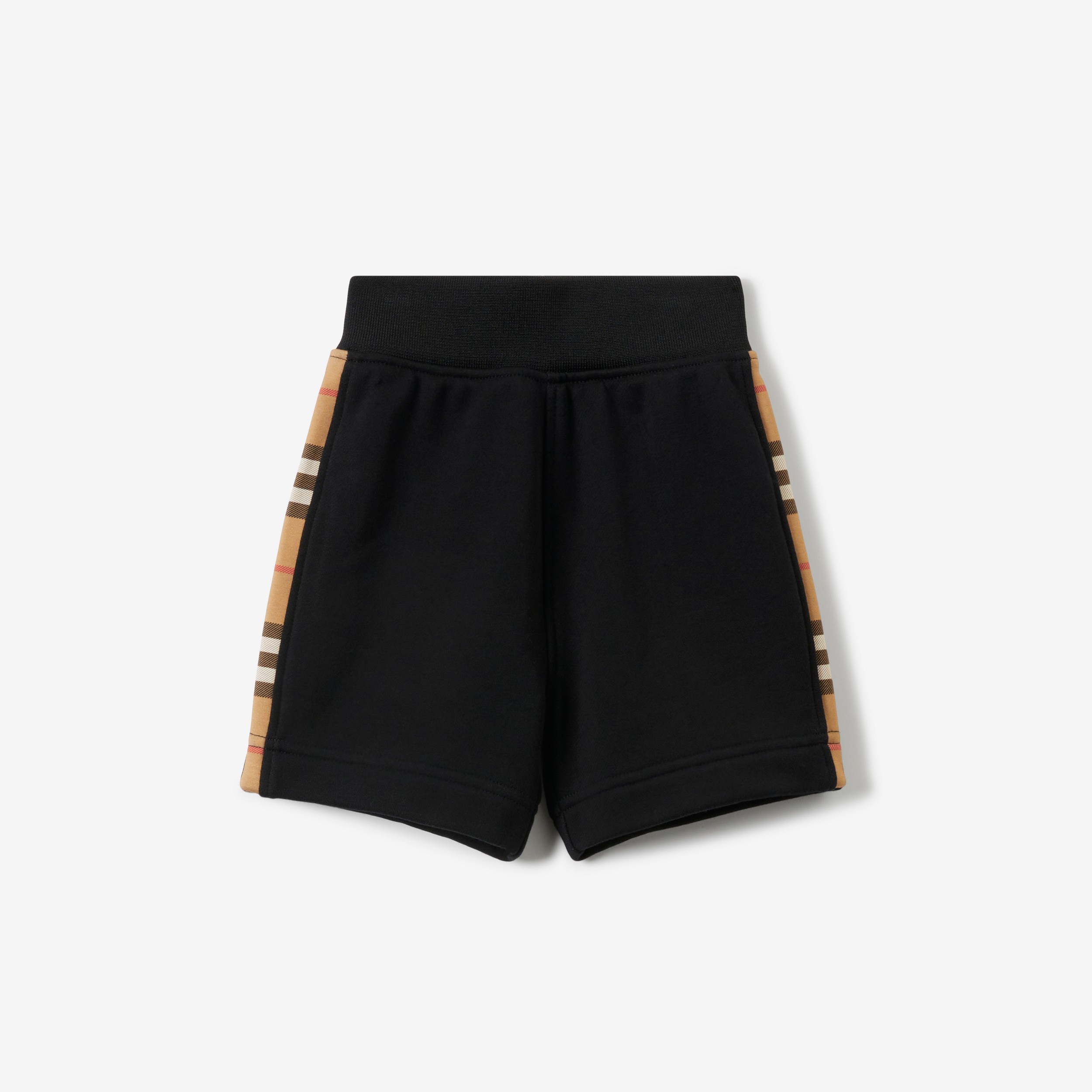 Pantalones cortos en algodón con paneles Check (Negro) - Niños | Burberry® oficial - 1