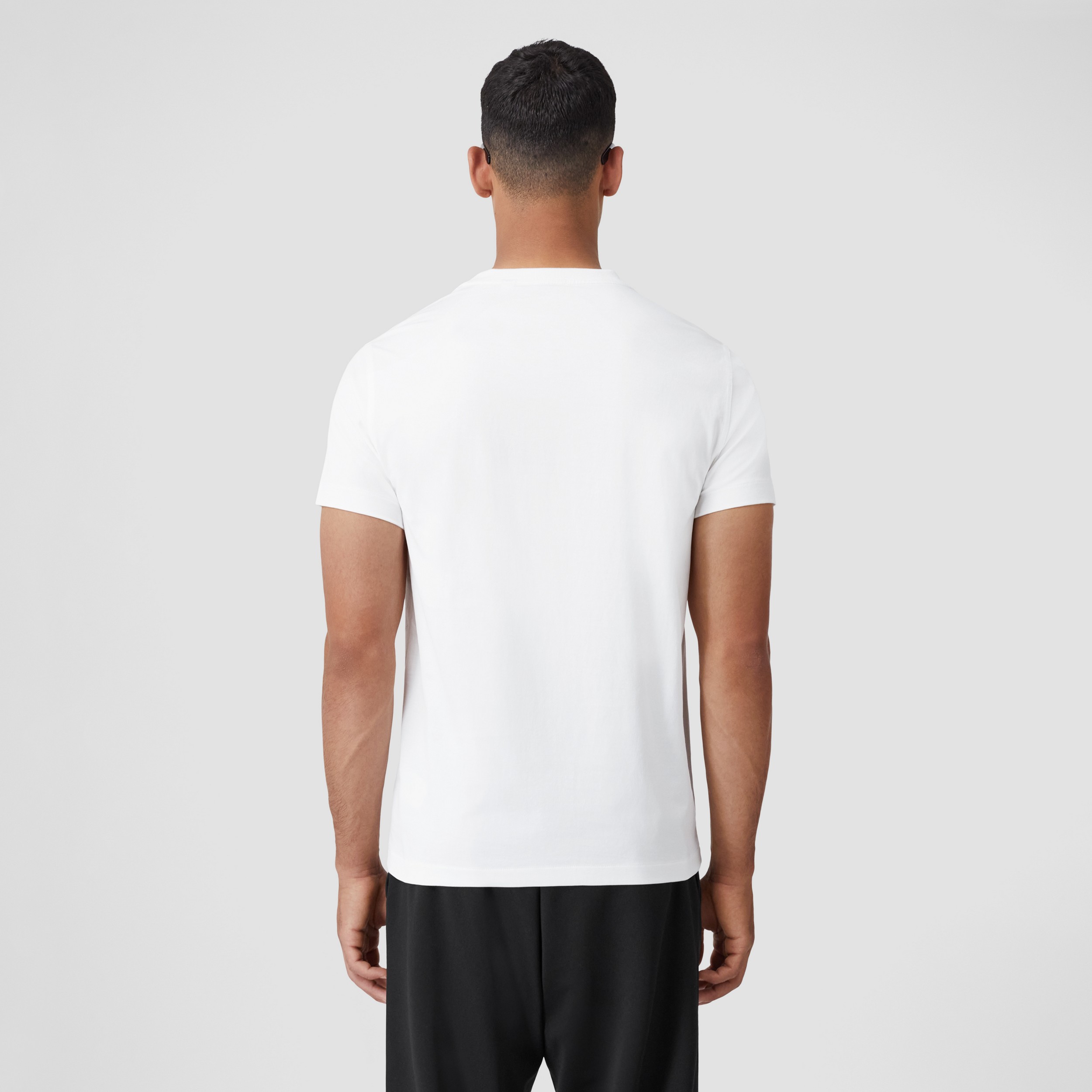 Monogram Motif Cotton T-shirt in White - Men | Burberry® Official - 3