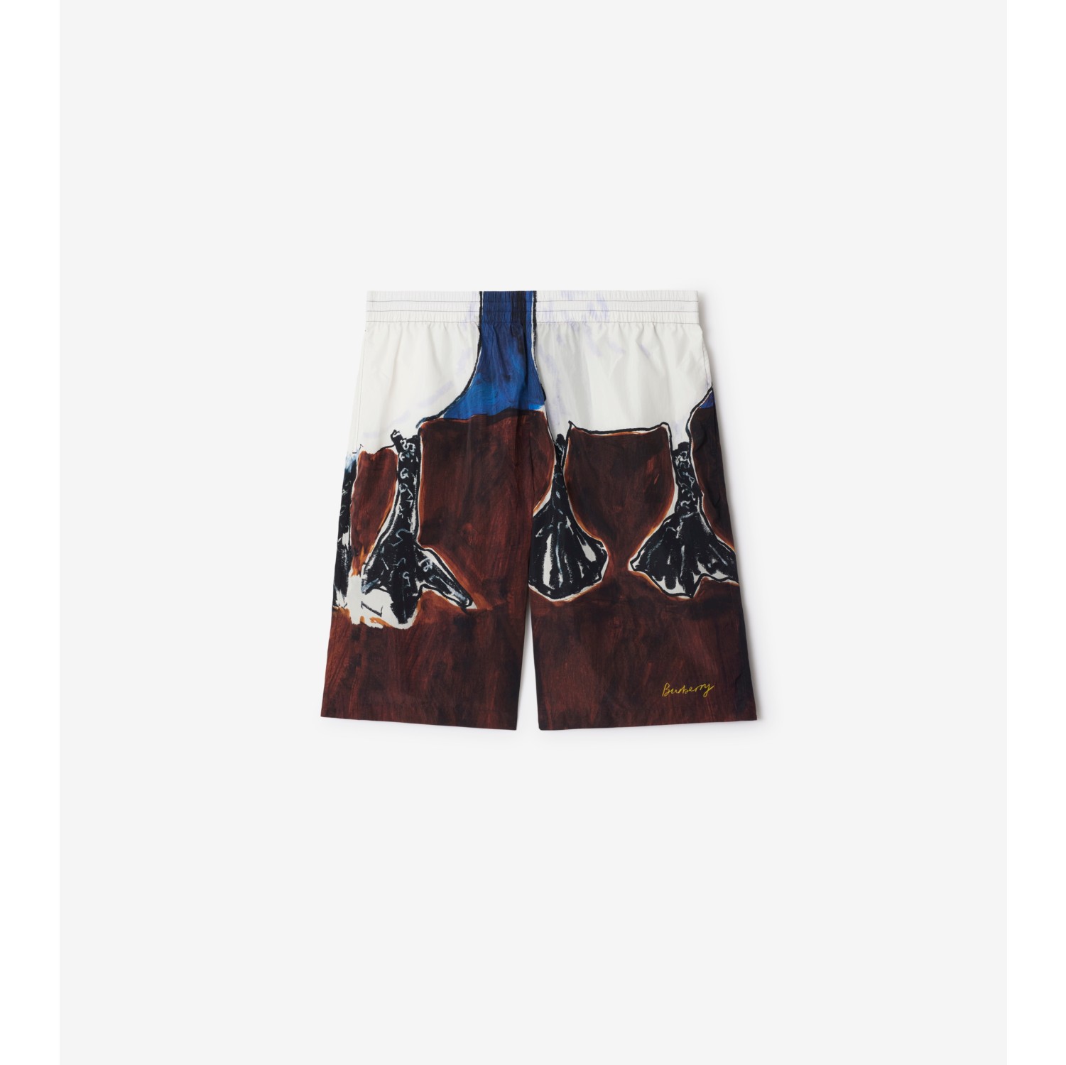Pantaloncini in nylon con cigni Knight Uomo Sito ufficiale Burberry