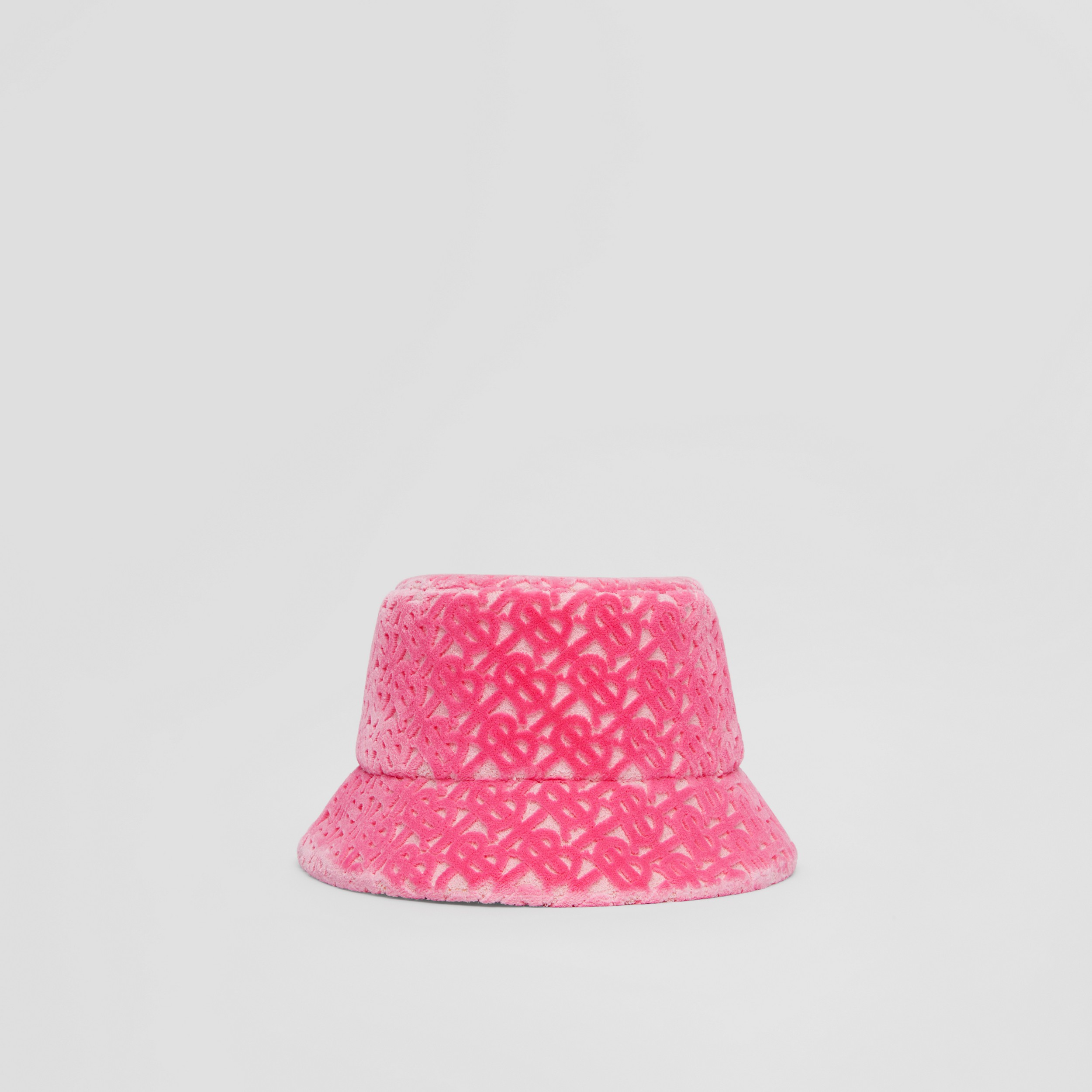 Monogram Motif Cotton Bucket Hat in Pink/lime | Burberry® Official - 1