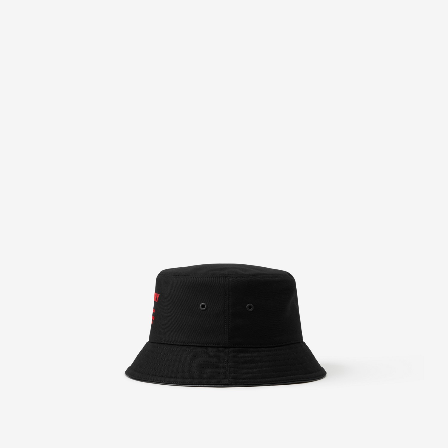 Horseferry Motif Cotton Bucket Hat in Black | Burberry® Official