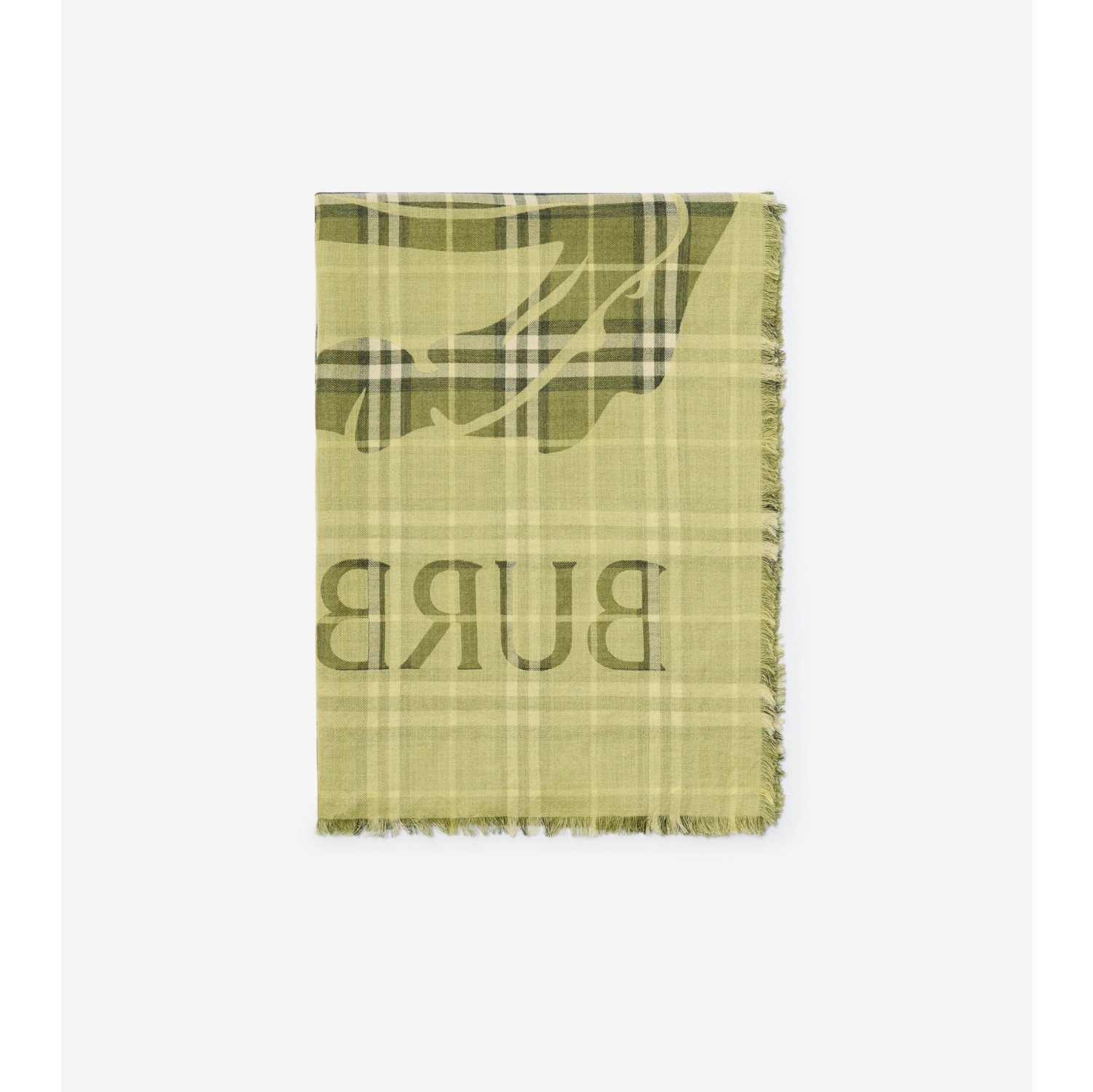 Wide EKD Check Wool Silk Scarf