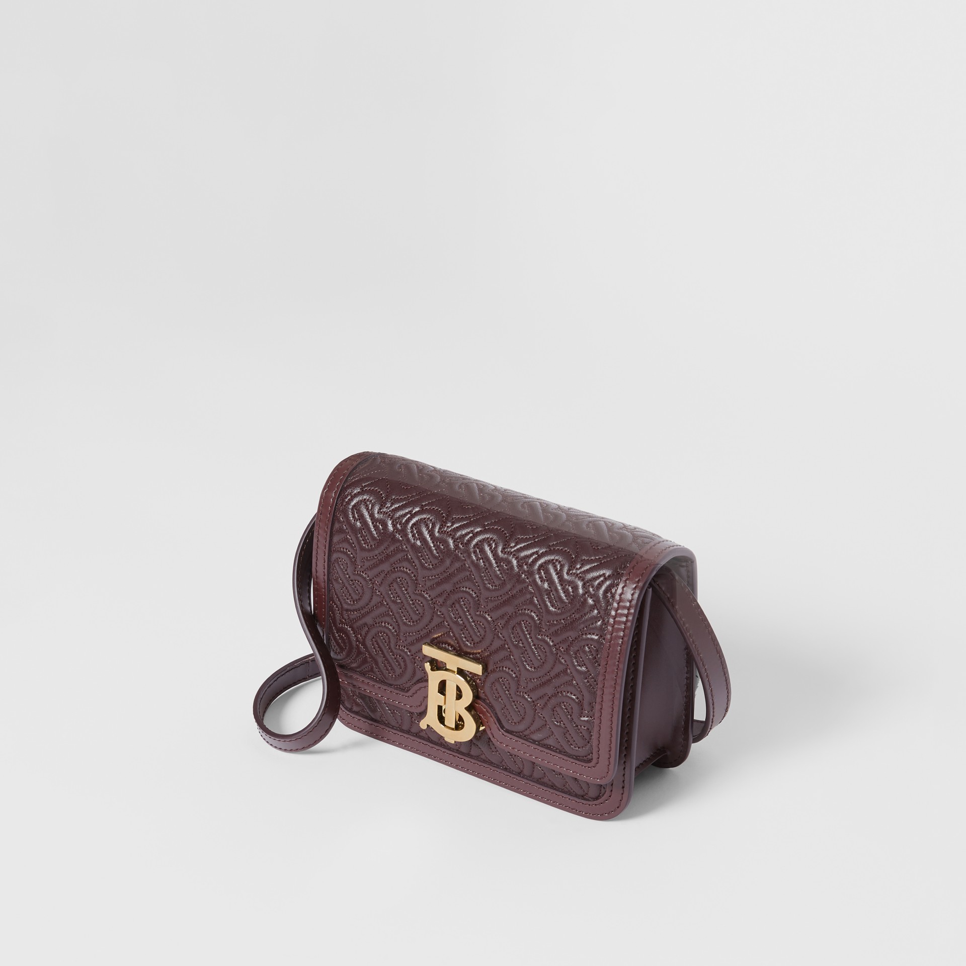Mini Quilted Monogram Lambskin TB Bag in Dark Burgundy Women