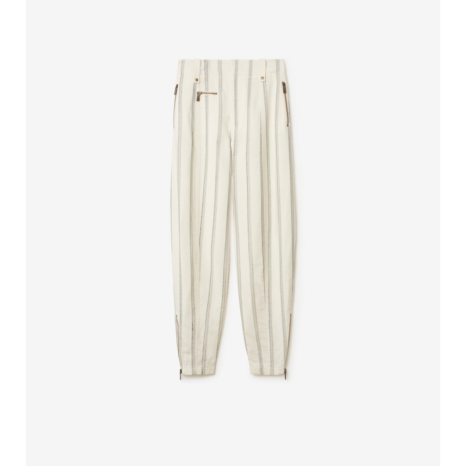 Striped Silk Blend Tailored Trousers