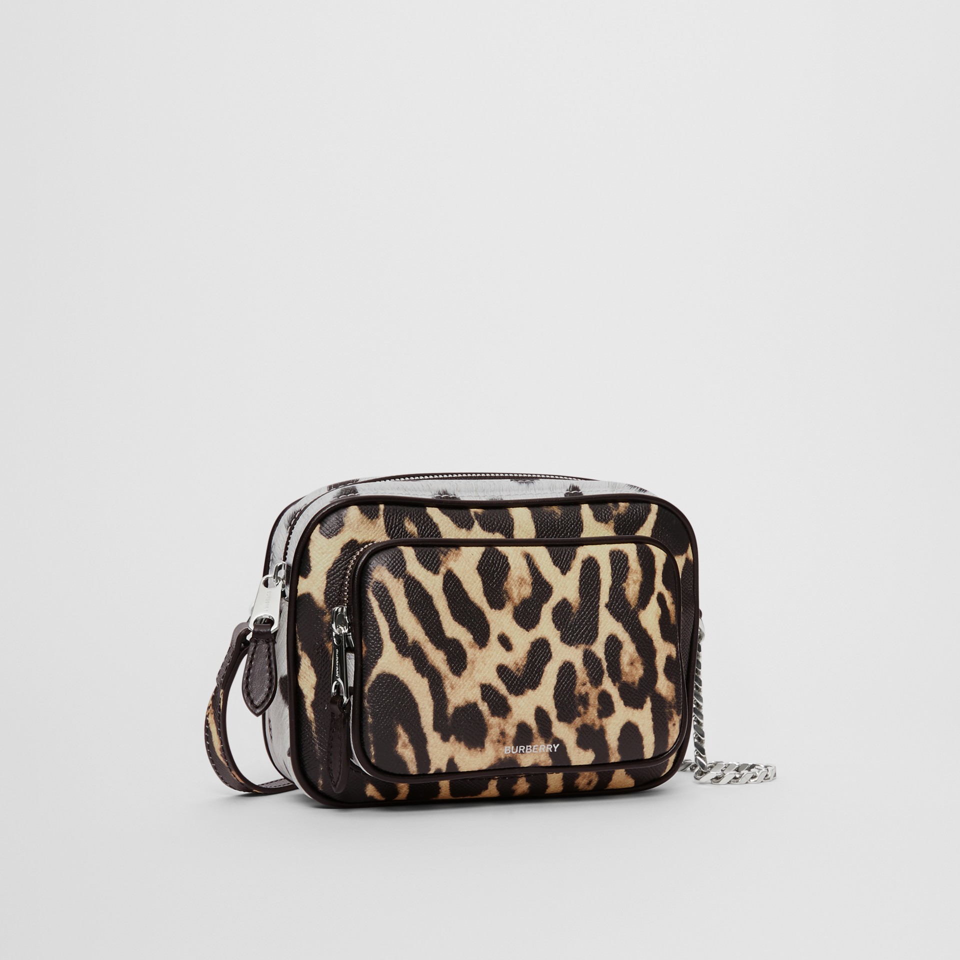 Animal Print Leather Camera Bag in Honey/black - Women | Burberry ...