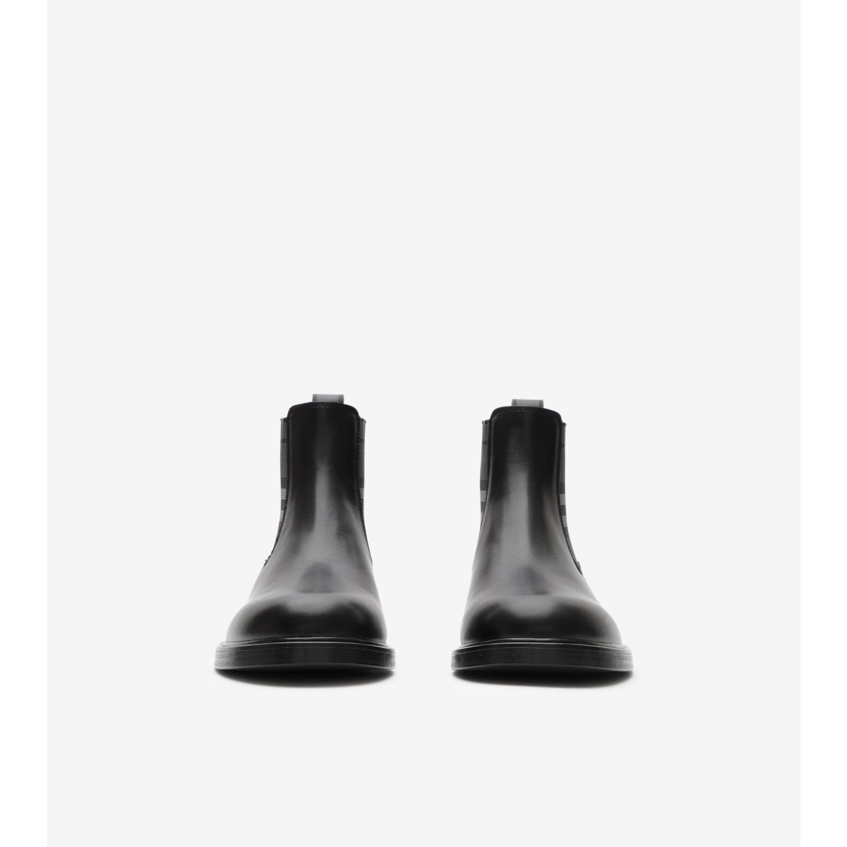  Check Leather Pembroke Boots