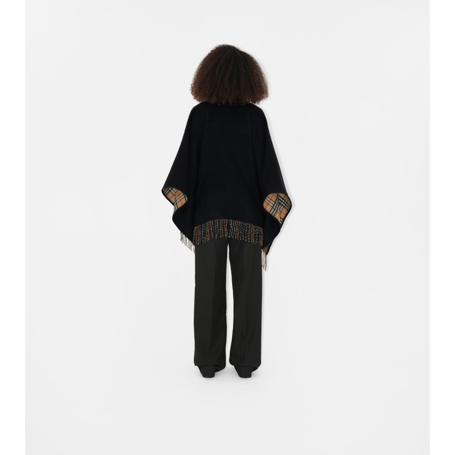Check Wool Reversible Cape - thumbnail 8