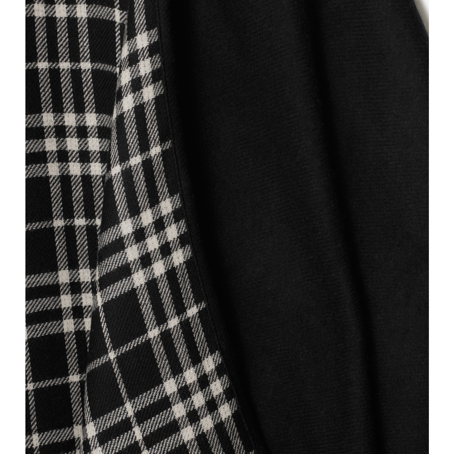 Reversible Check Wool Cape