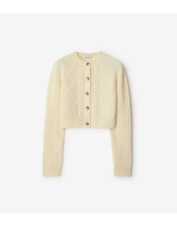 Cropped Aran Wool Blend Cardigan