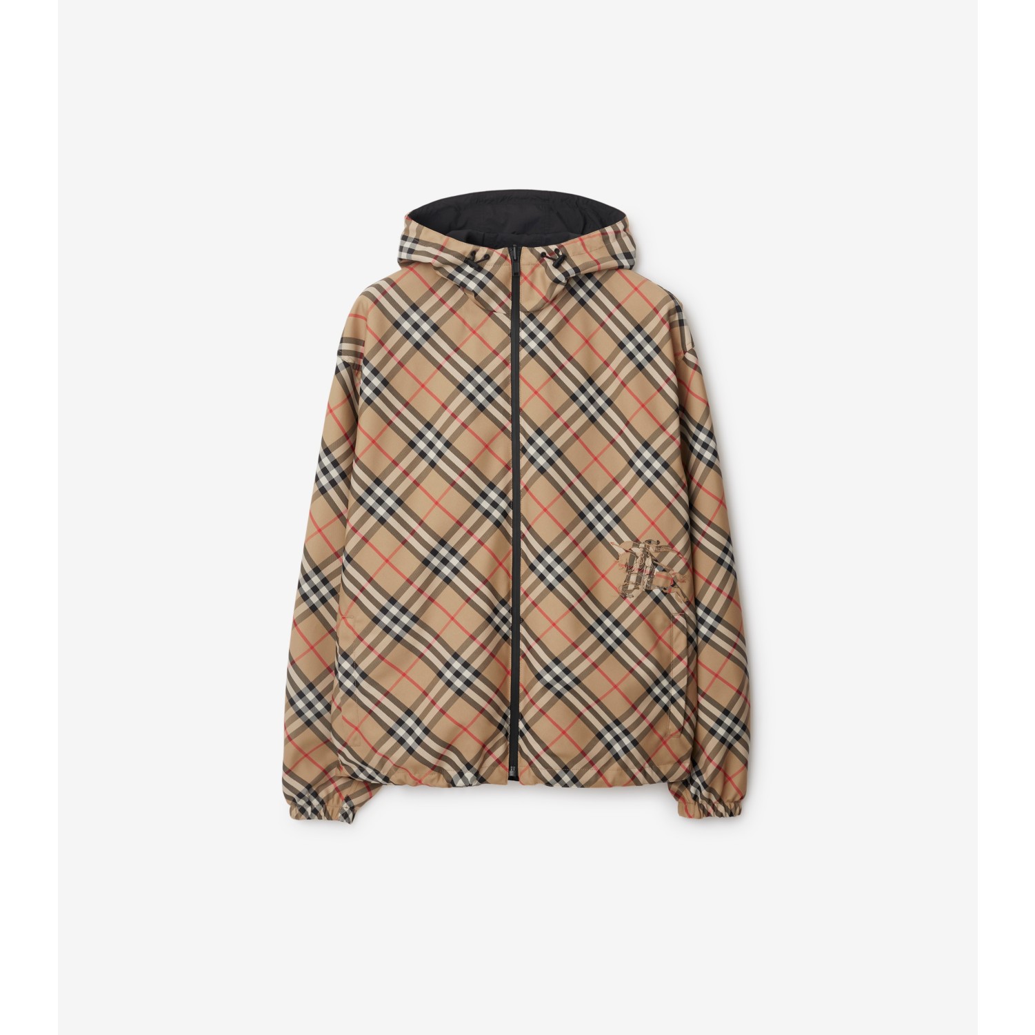 Reversible Check Hooded Jacket