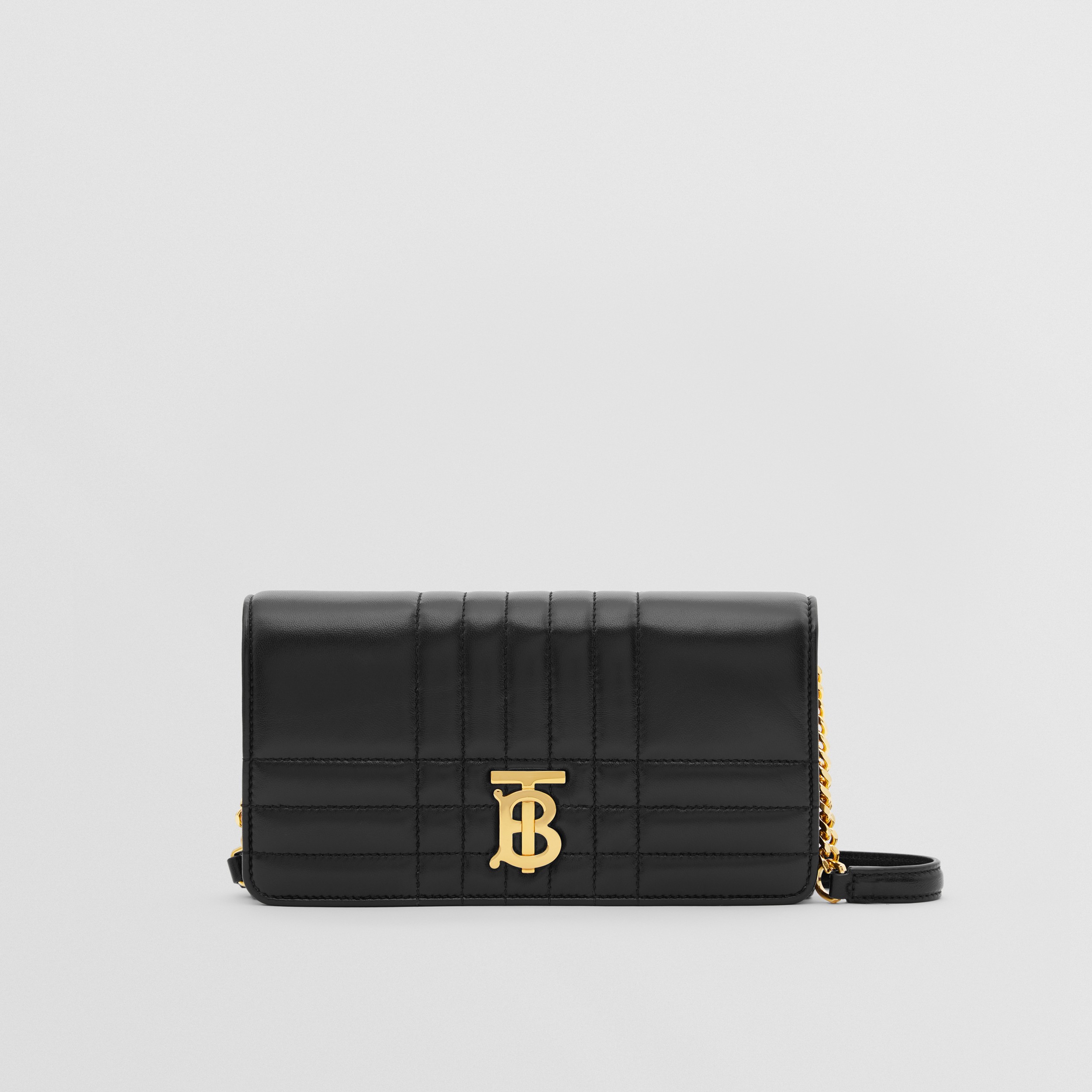 Quilted Leather Lola Wallet with Detachable Strap in Black/light Gold - Women | Burberry® Official - 1