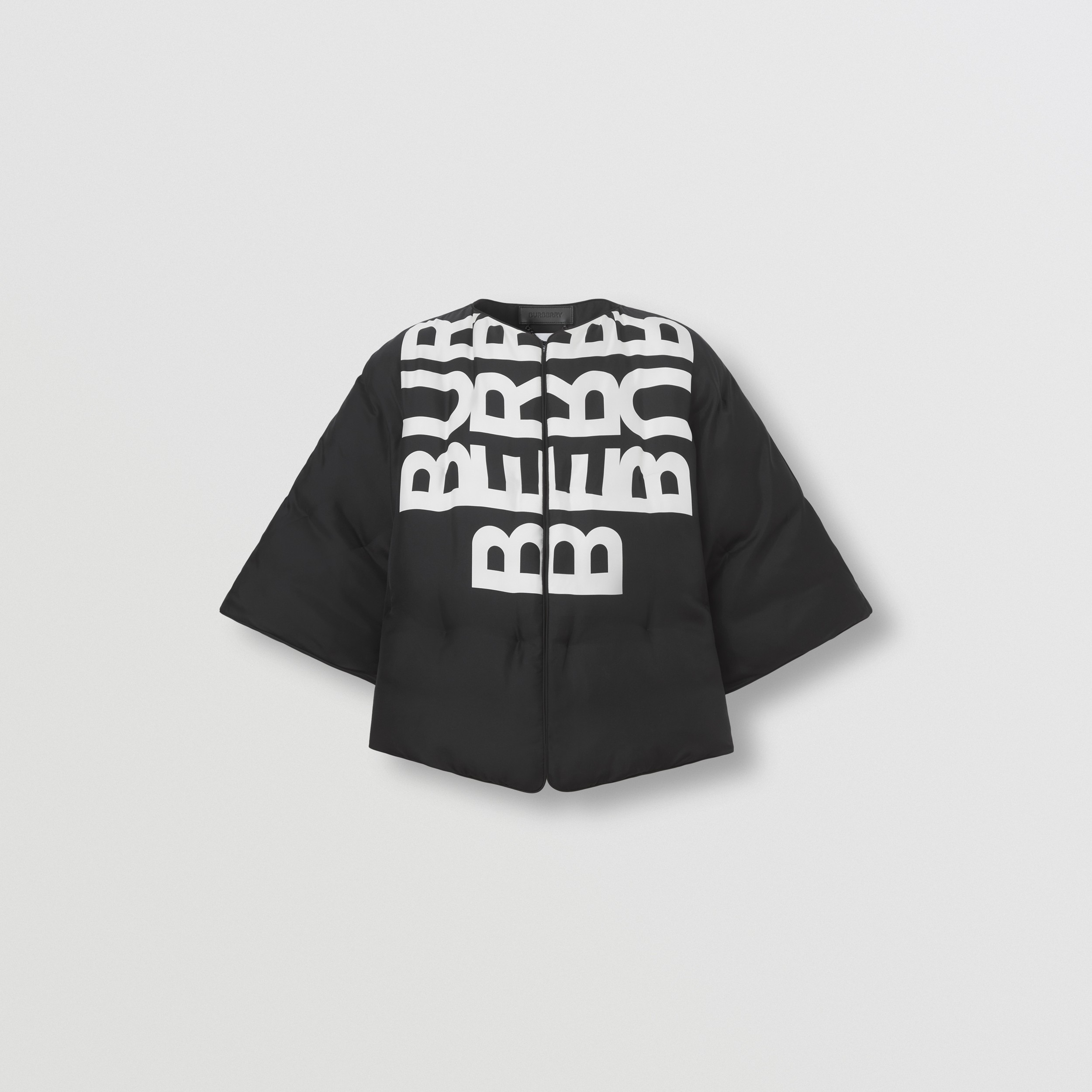 Logo Print Silk Twill Cape in Black - Women | Burberry® Official - 4