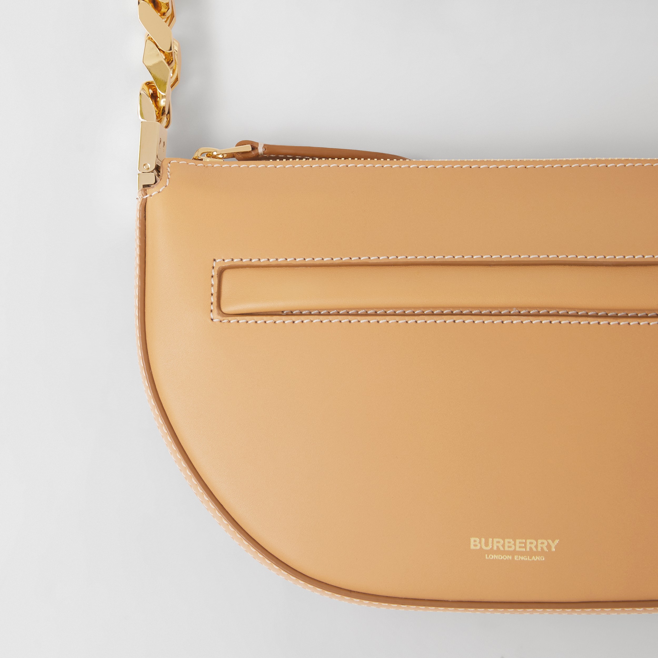 Mini Leather Zip Olympia Bag in Warm Sand - Women | Burberry® Official - 2