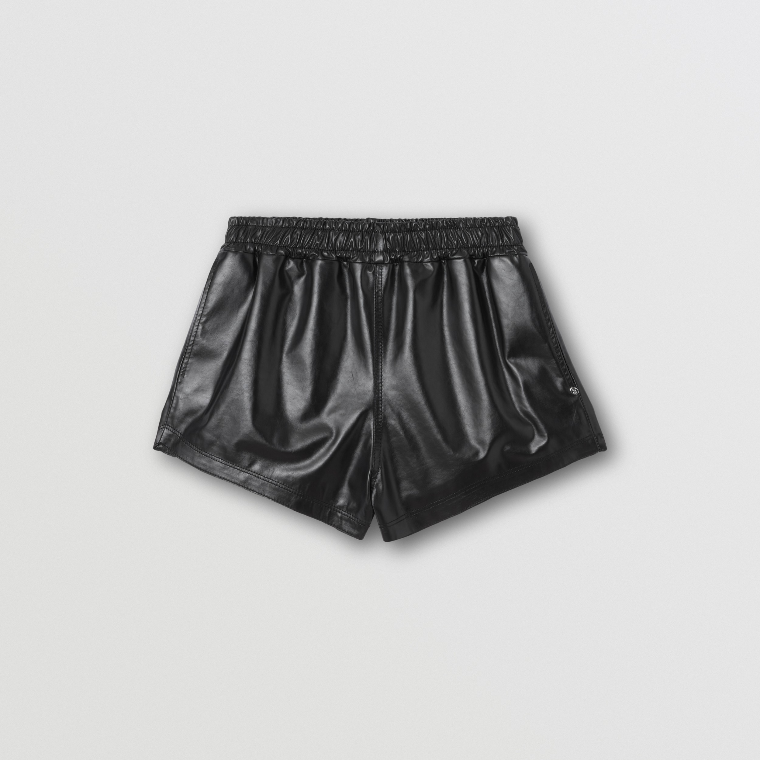 Leather Shorts in Black - Women | Burberry® Official - 4