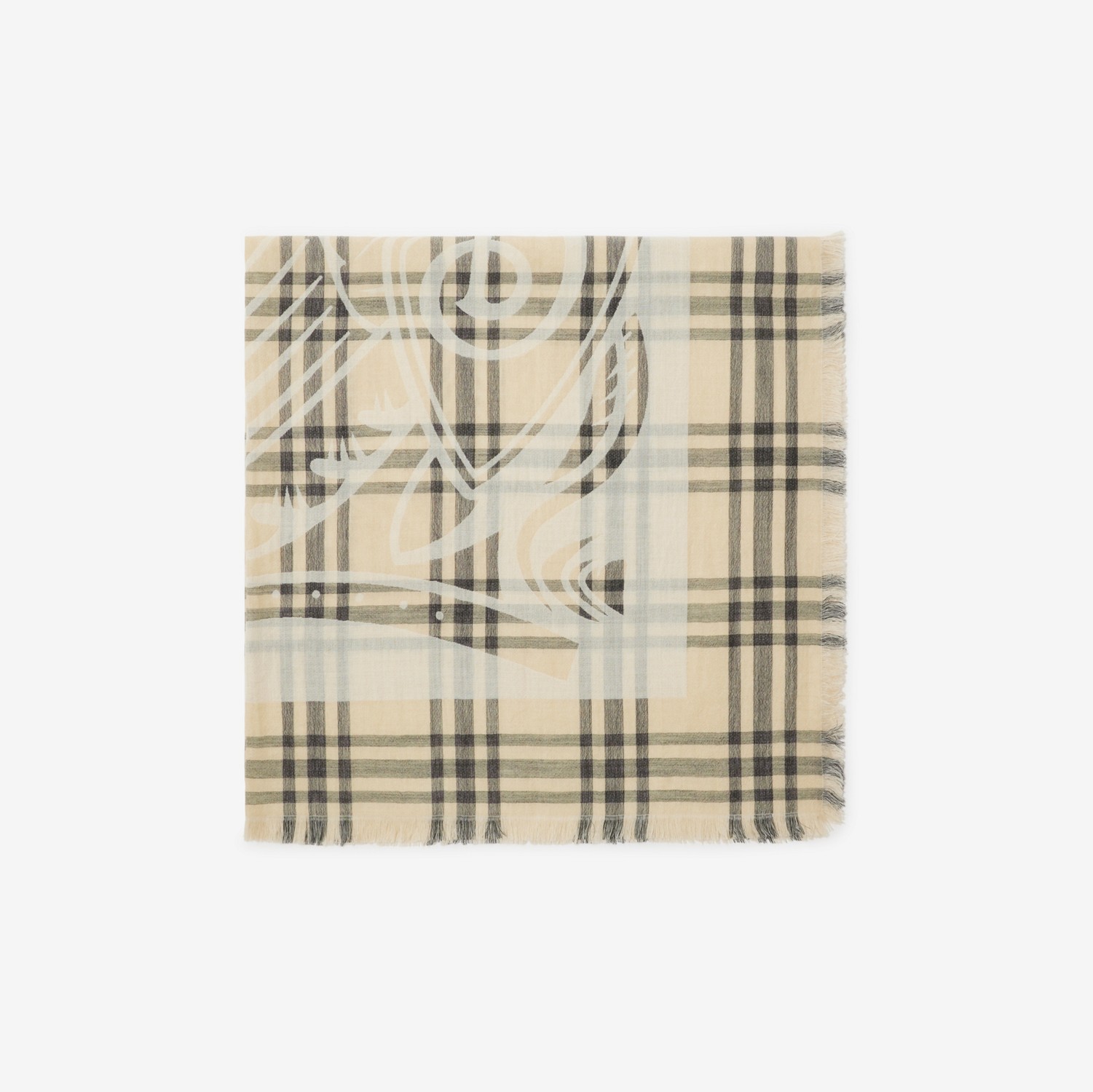 EKD チェックウールブレンド スカーフ (キャラコ) | Burberry EKD チェックウールブレンド スカーフ (キャラコ) | Burberry