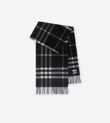 チェック カシミアスカーフ (ブラック／キャラコ) | Burberry®公式サイト