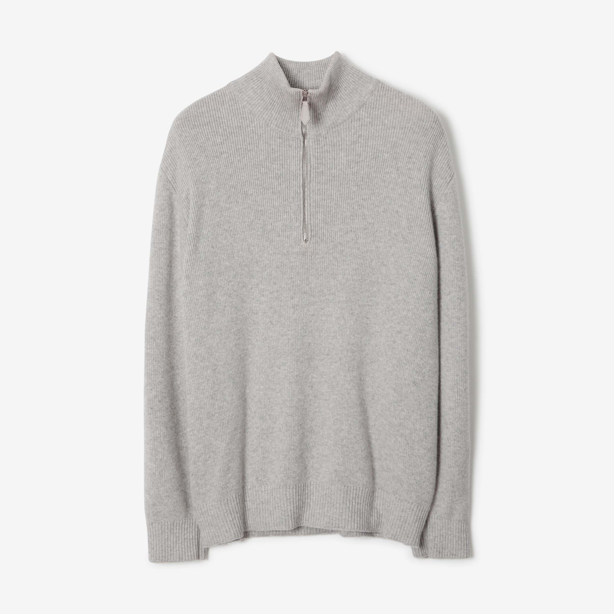 Monogram Motif Cashmere Funnel Neck Sweater in Light Pewter Melange - Men | Burberry® Official - 1