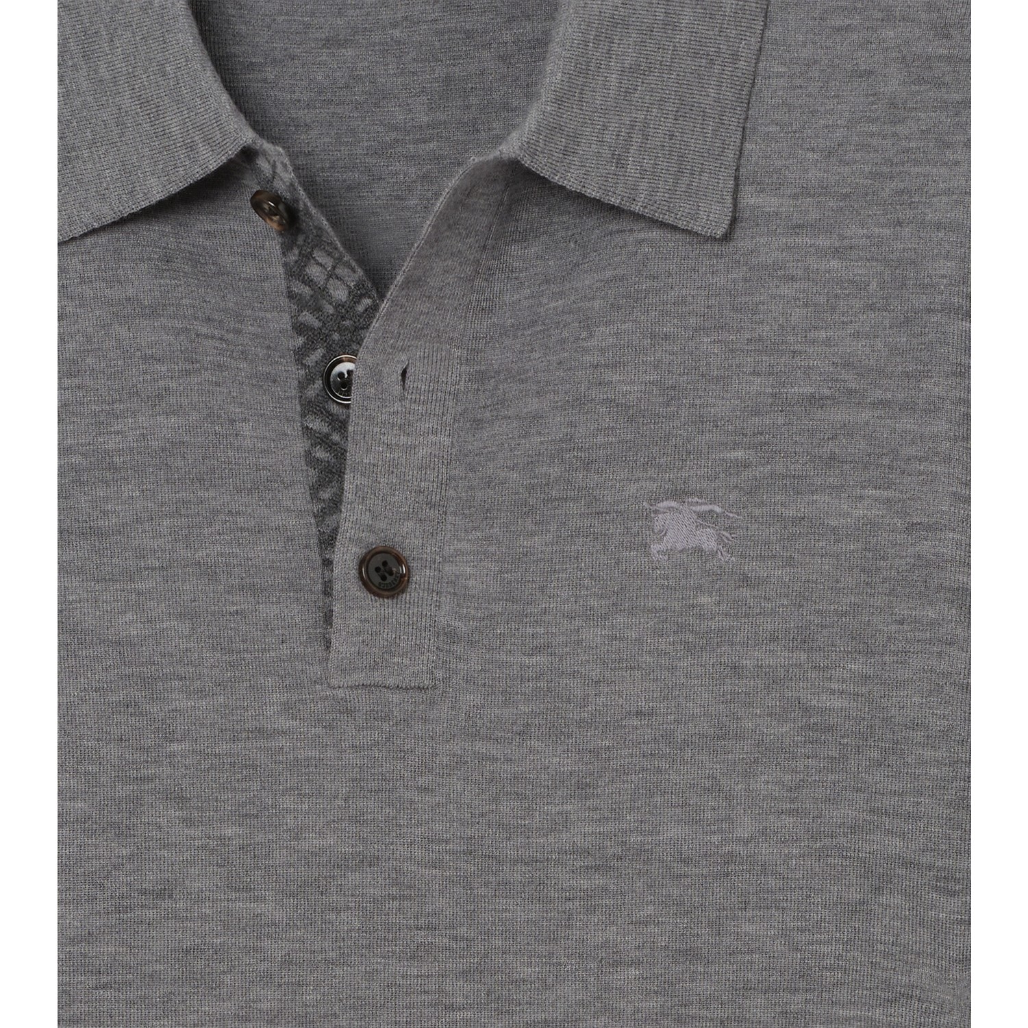 Cashmere Polo Shirt in Mid grey melange - Men | Burberry® Official